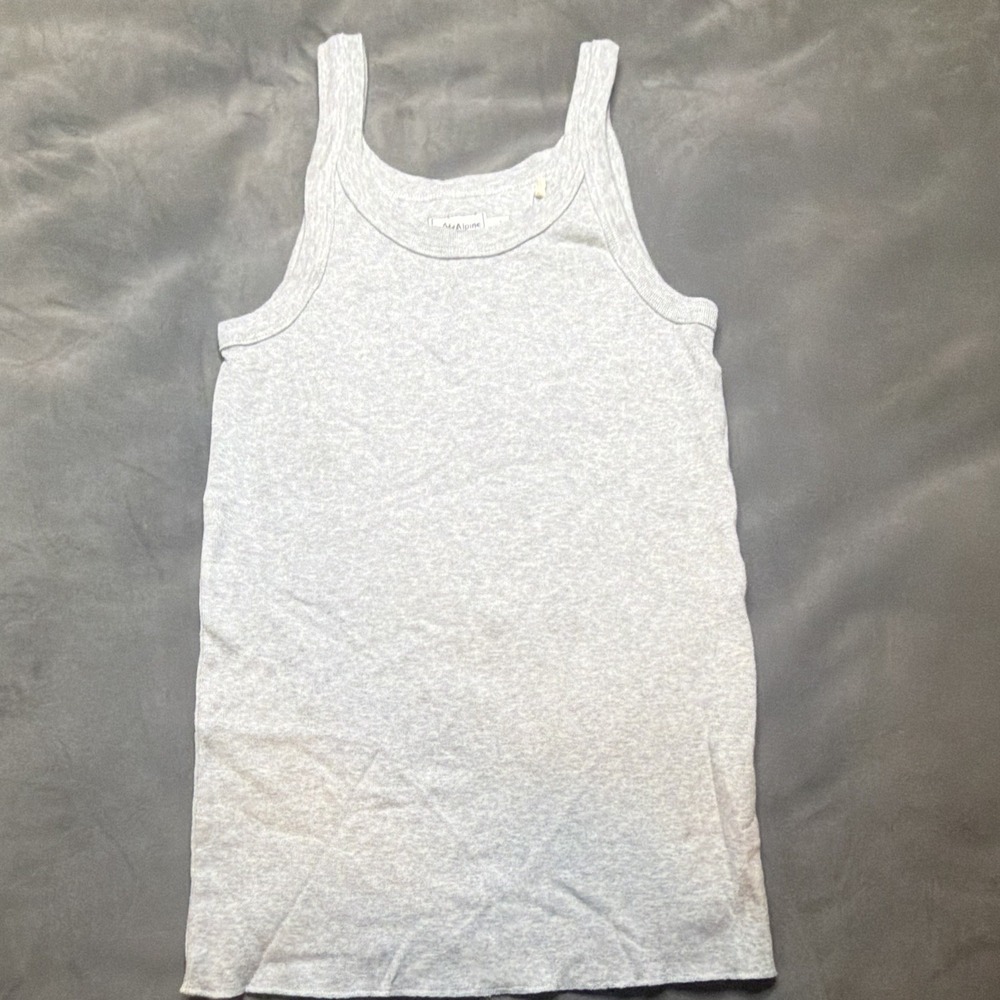 Alpine Design Women's Ribbed Scoop Neck Wide Strap Tank Heather Gray Sz S